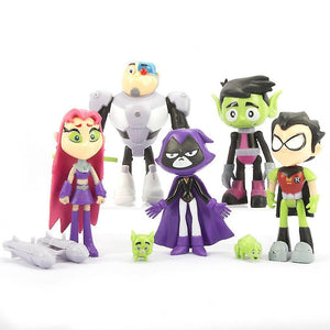 Action Toy Figures 7Pcs Teen Titans Figure Toy Collection Model Kids Christmas gift