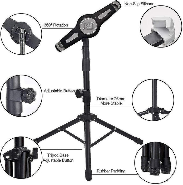 Phone stands phone st s ipad tripod st floor tablet tripod mount height adjustable 20 to 60 inch 360