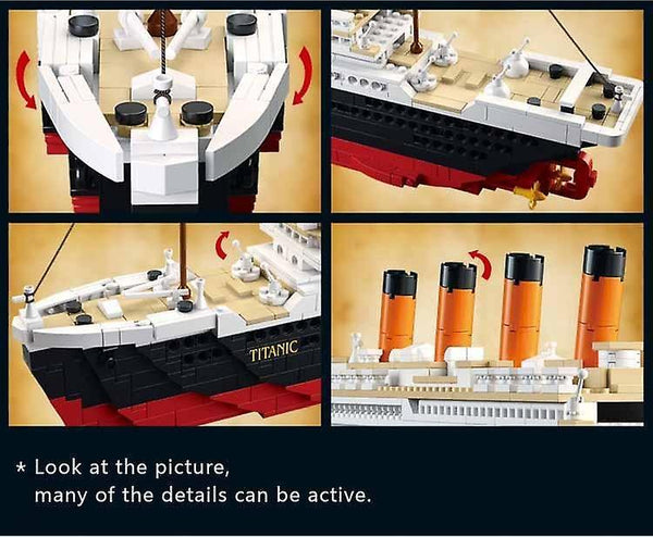 Action Toy Figures Titanic RMS cruise Boat ship City Model building kits Educational Figures diy toy