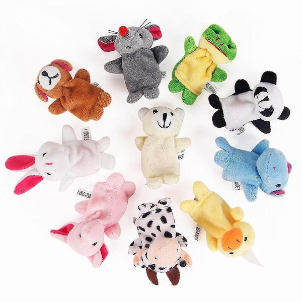 Rattles 10 cartoon animal puppet finger toys