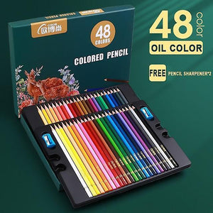 Writing pencils 48 water color oil color pencils with storage bag wood soft color pencil