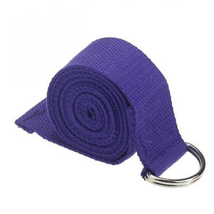 Yoga mat bags straps 1.8Mx3.8Cm yoga strap adjustable d-ring durable cotton exercise straps buckle purple