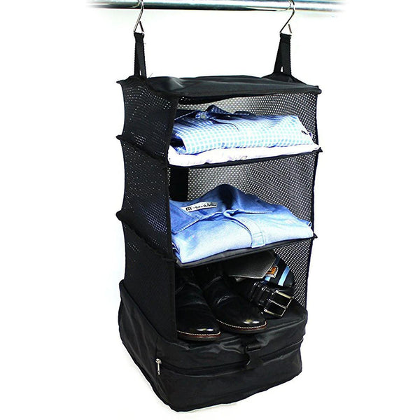 Laundry baskets luggage bag portable hanging travel bags shelves 3 layer wardrobe bag|foldable storage bags