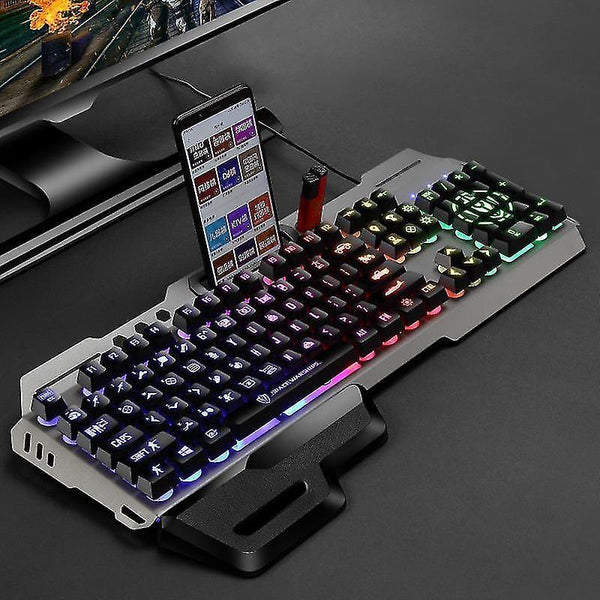 Remote controls steampunk gaming keyboard imitation mechanical keyboard 104 keys breathing lamp hand rest wired