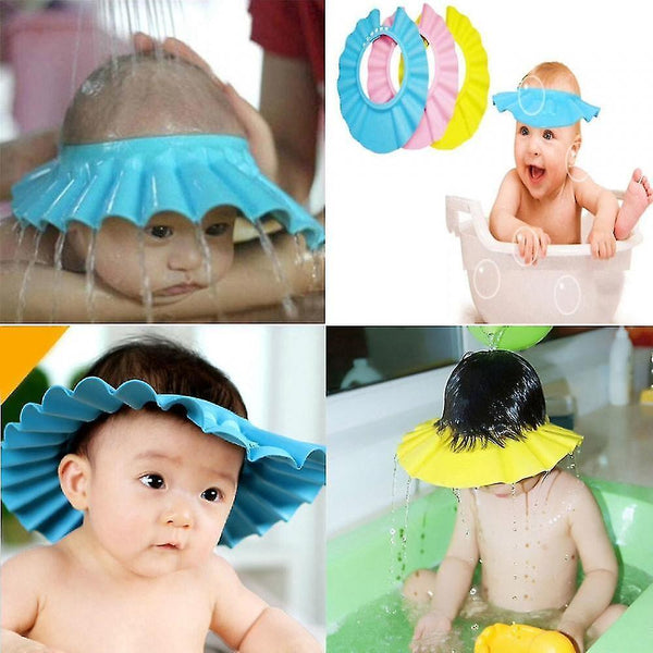 Shower caps shampoo cap durable baby bath visor hat adjustable baby shower protect eye water-proof hair wash