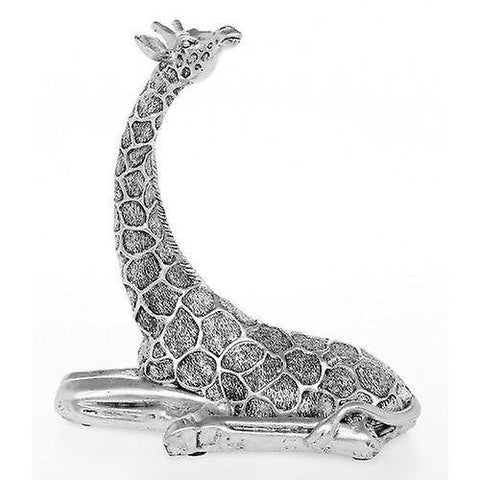 Holiday ornament displays stands fantastic soft silver giraffe figure lying down ornament boxed