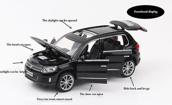 Toy Cars 1:32 Tiguan Car Model Alloy Car Die Cast Toy Car Model Black