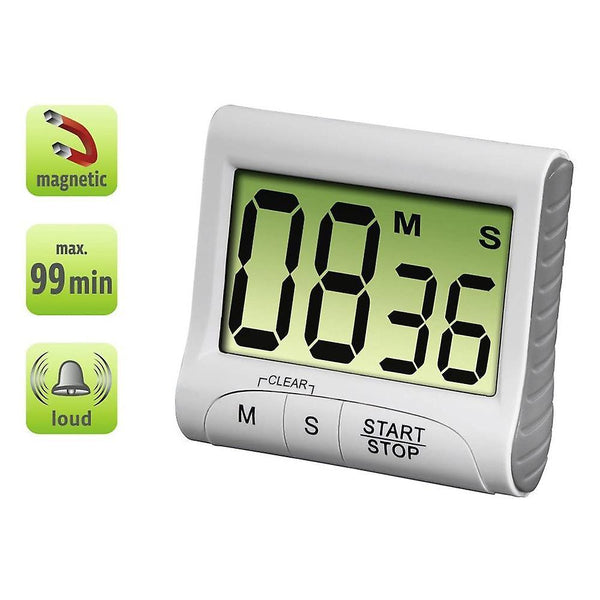 White Kitchen Timer Digital Timer Magnetic Countdown Stopwatch Kitchen Cooking Timers