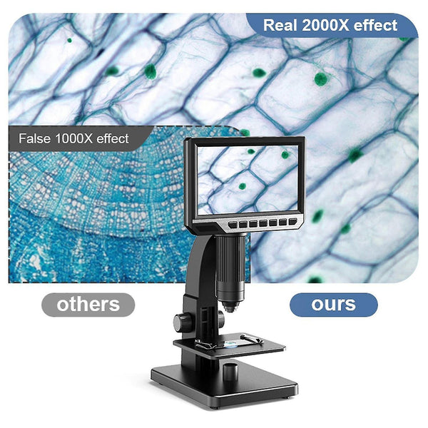 Telescopes Inskam315 7 inch ips high definition screen industrial digital microscope camera 0-2000x