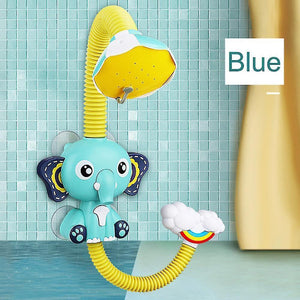 Shower Heads Electric Elephant Pool Bathtub Toys Sprinkler Sucker Spray Water Toys For Kids Blue