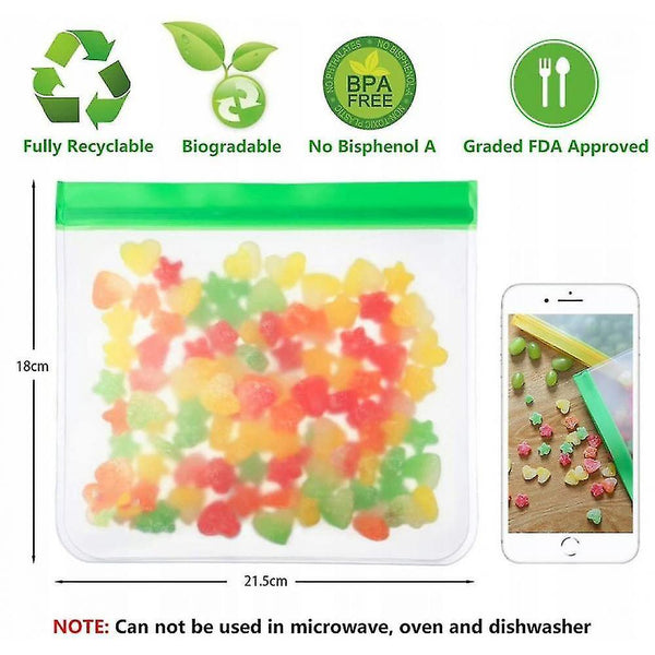 Food storage bags reusable sandwich bags  bpa storage bags  extra-thick waterproof ecological bags for 21.5 * 18 Cm