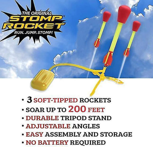 Air water rockets ultra rocket 3 rockets - outdoor rocket toy christmas gift for boys and girls - comes with toy rocket launcher