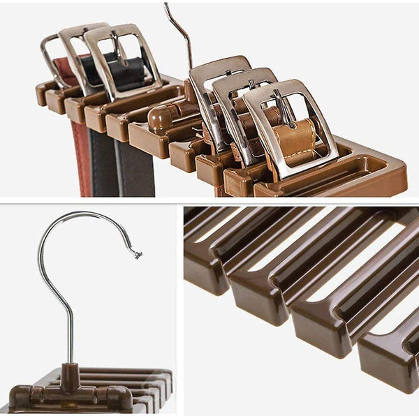 Brown Tie Hanger Non-slip Belt Holder Ties Clothes Hanger Storage Shoe Racks & Organizers