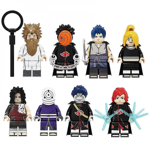 Action Toy Figures 8pcs Naruto Uzumaki Naruto Assembling And Inserting Minifigure Children's Toys