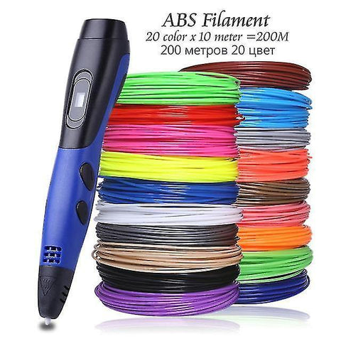 3D printers original model 3d pen with 20 color abs filament plastic 3 d printing pens