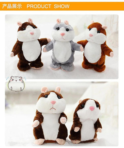 Stuffed Animals 16cm talking hamster plush toy  cute soft animal doll  talking imitation tape record