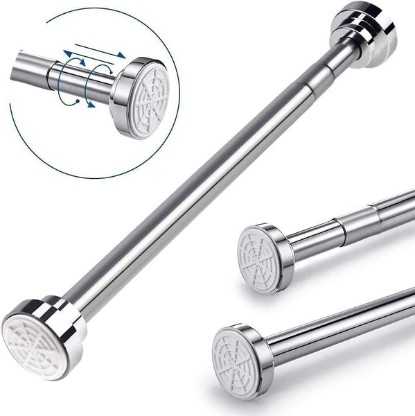 Rustproof Stainless Steel Curtain Rod Without Drilling 65cm-100cm Drying Racks & Hangers