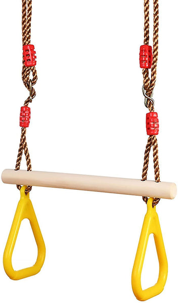 Swing Outdoor Children Multifunction Children Wooden Trapezoid Swing Suspension Trainers