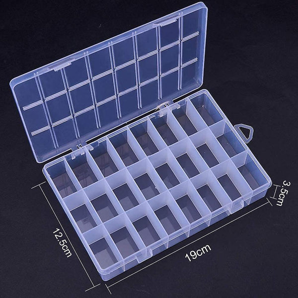 24 grid Adjustable Jewelry Organizer Box Container Storage Desk Organizers