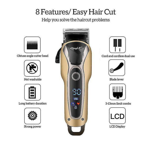 Hair Clippers Trimmers Professional barber hair clipper rechargeable electric t-outliner finish cutt