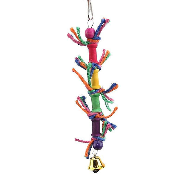 Bird toys pet parrot hanging toy chewing bite rattan balls swing bell training toys pet supplies|bird toys