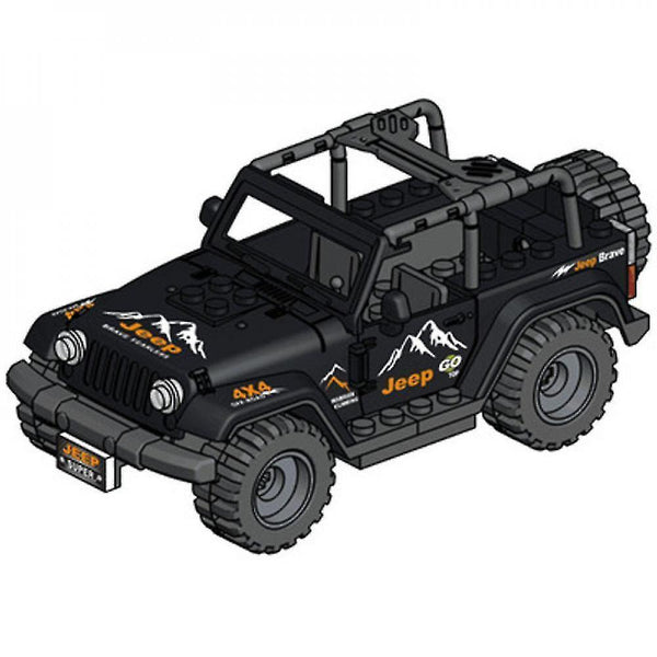 Action Toy Figures Military Building Blocks Series Black Special Police And Off-road Vehicle Set Sma