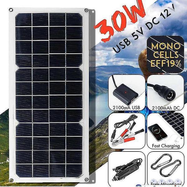 Solar panels 12v 30w solar panel car van boat caravan camper trickle portable battery charger