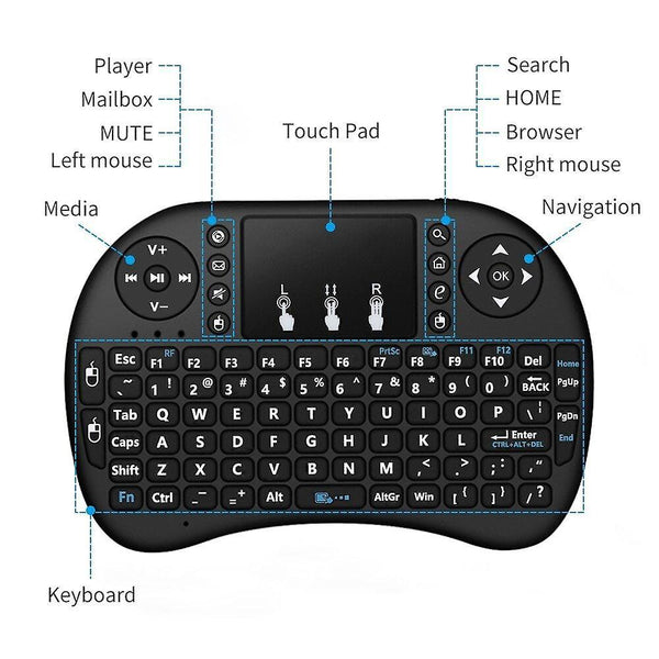 Remote controls i8 air mouse 2.4Ghz mini keyboard wireless touchpad