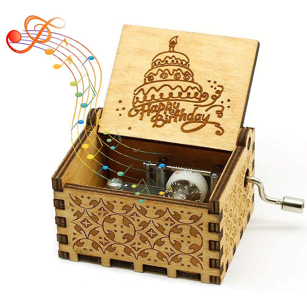 Wooden Music Box Hand-cranked Music Box Antique Carved Music Box Music Boxes