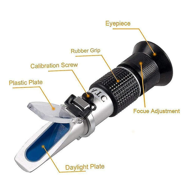 Telescopes honey refractometer for honey moisture  brix and baume  3-in-1 uses  58-90% brix scale range honey