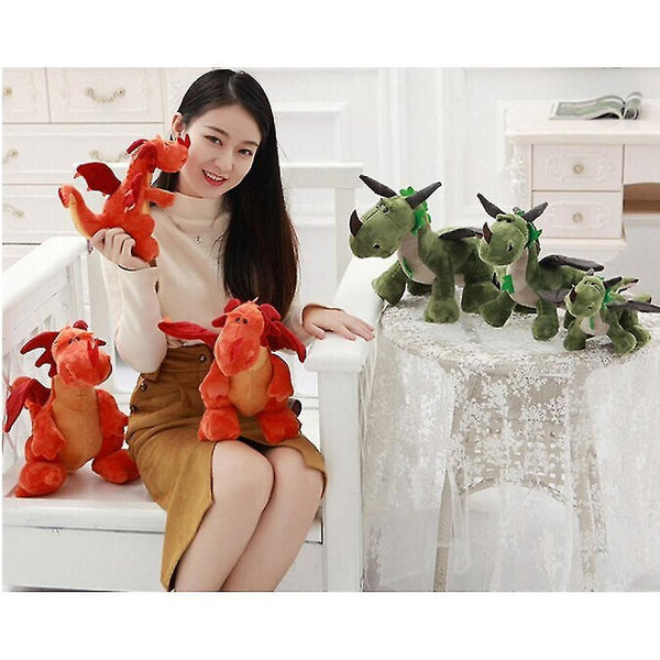 Action toy figures 35cm dinosaur plush toys double-headed animals stuffed dolls cartonn anime two head dragon for