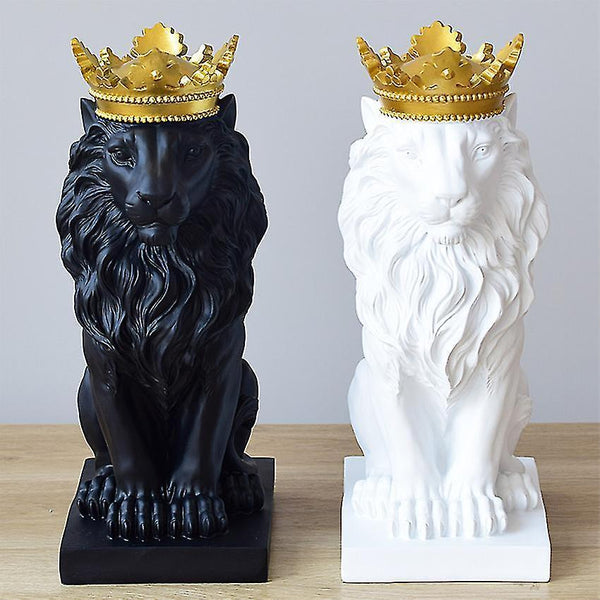 Sculptures statues nordic style abstract lion king statue for decor 17x10x8cm gold