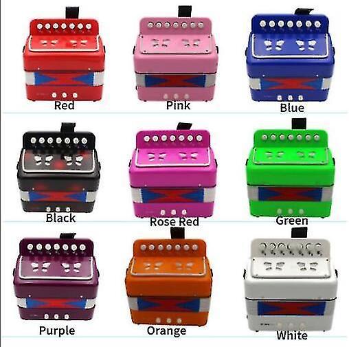 Accordions concertinas accordion 7-key 3 bass educational kids beginner practice mini music instrument band toy rose red