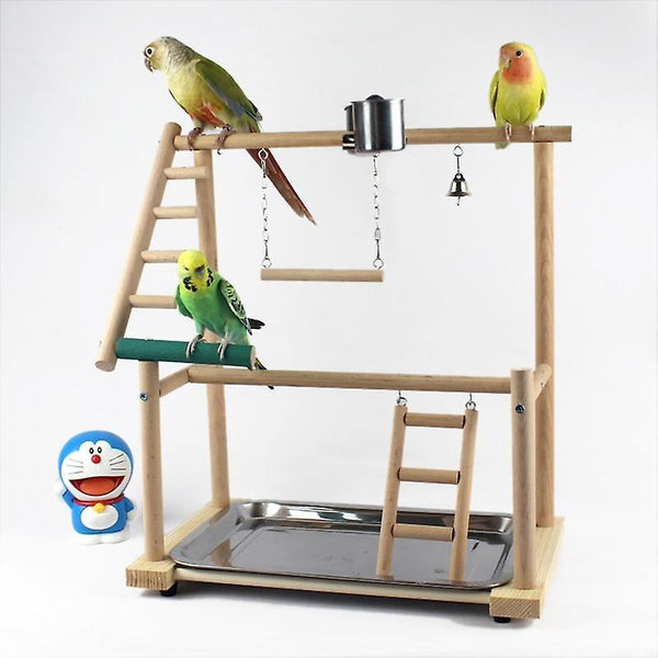 Bird Toys Parrot Playstands With Cup Toys Tray Bird Bridge Wood Cockatiel Playground Bird Perches|Bi