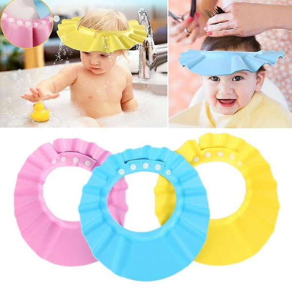 Shower caps shampoo cap durable baby bath visor hat adjustable baby shower protect eye water-proof hair wash