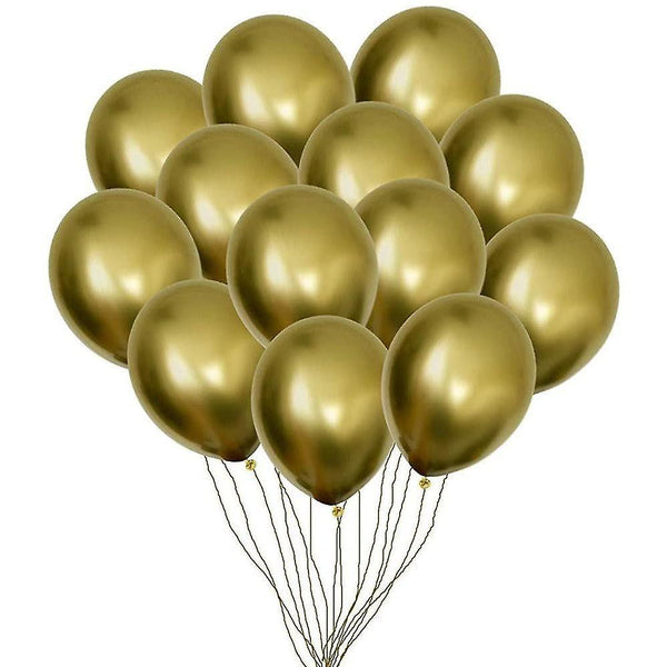 Balloons Party Balloon 50pcs 12'' Inch Shiny Gold Chrome Metallic Helium Latex Balloons Wedding Birt