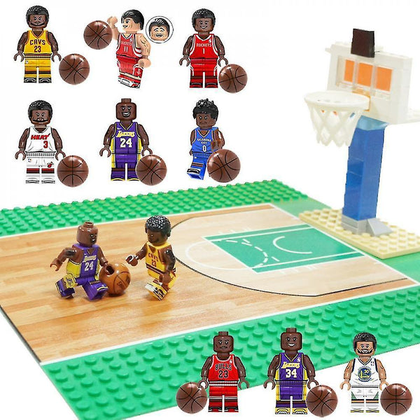 Action Toy Figures Nba Basketball Building Block Set Basketball Star Kobe Jordan Minifigure Basketba