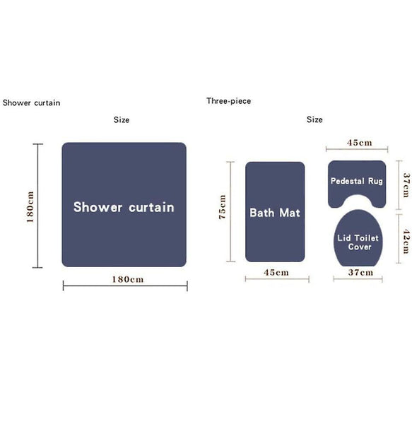 Flower Shower Curtain Sets With Non-slip Carpets Shower Curtain Shower Curtains