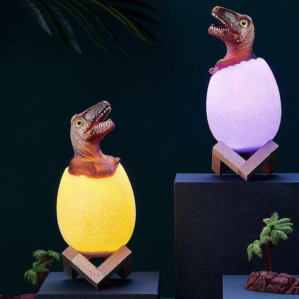 Robotic Toys Velociraptor Dinosaur Egg LED Night Lights 16 Colors Table Lamp