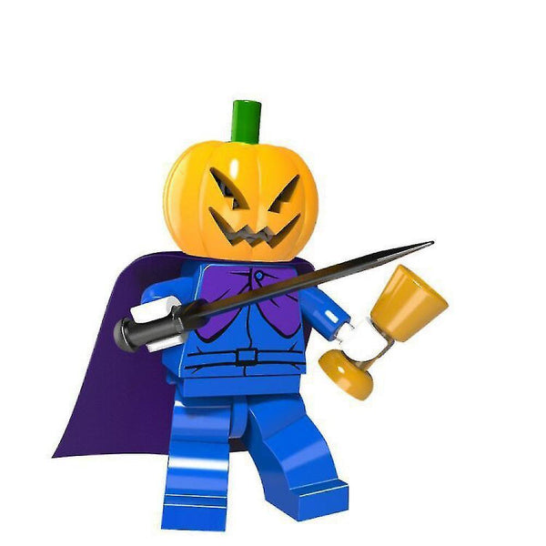 Action toy figures 8pcs halloween vampire pumpkin man werewolf skull children assembled building block minifigure toy