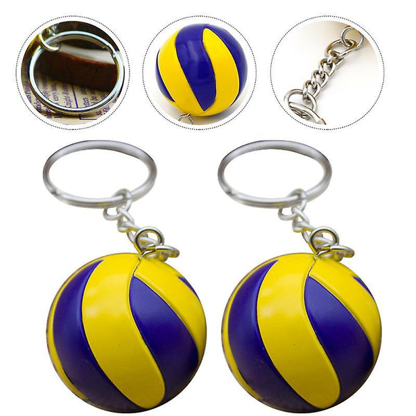 10X3.8X3.8CM unisex Keychains 2pcs Key Chains Volleyball Model Key Rings Lovely Key Chains For Decors