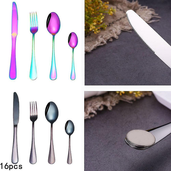 Flatware sets colorful 16 pcs stainless steel cutlery sets