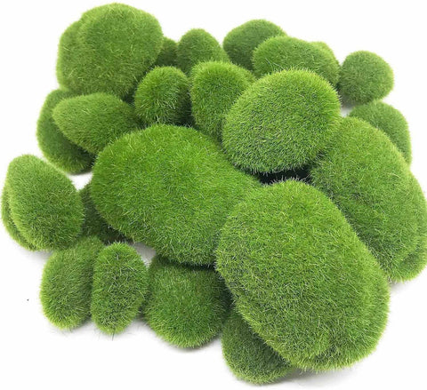 30 Pieces Series 3 Sizes Decorative Artificial Moss Rocks Green Moss Balls For Garden Flower Arrangements And Crafts Artificial Flora