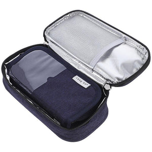 20.5X10.5X5.5CM Navy Insulated Bags 1pc Durable Medical Cooler Pack Insulated Cooling Bag For Diabetes Patients