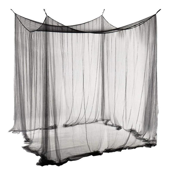 Double Mosquito Net Black 4 Poster Bed Canopy Decorative Princess Square Mosquito Net Large For Indoor Bedroom And Camping 74h X 82l X 94w Inches Mosquito Nets & Insect Screens