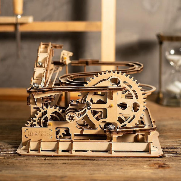 Science exploration sets marble run diy waterwheel coaster wooden building block kits assembly toy christmas gift for children adult