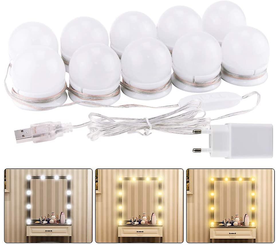 Mirror Light 10 Bulbs Hollywood Led Light Kit Dimmable Cosmetic Mirrors