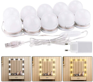 Mirror Light 10 Bulbs Hollywood Led Light Kit Dimmable Cosmetic Mirrors