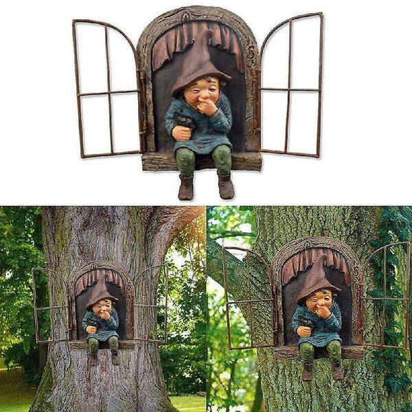 Lawn ornaments garden sculptures elf out the door gnome garden statue outdoor decor