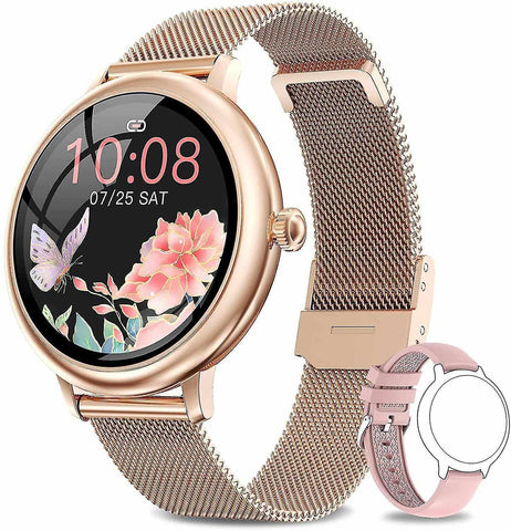 Watches women's smartwatch with female function  gold waterproof sports smartwatch  blood oxygen and heart